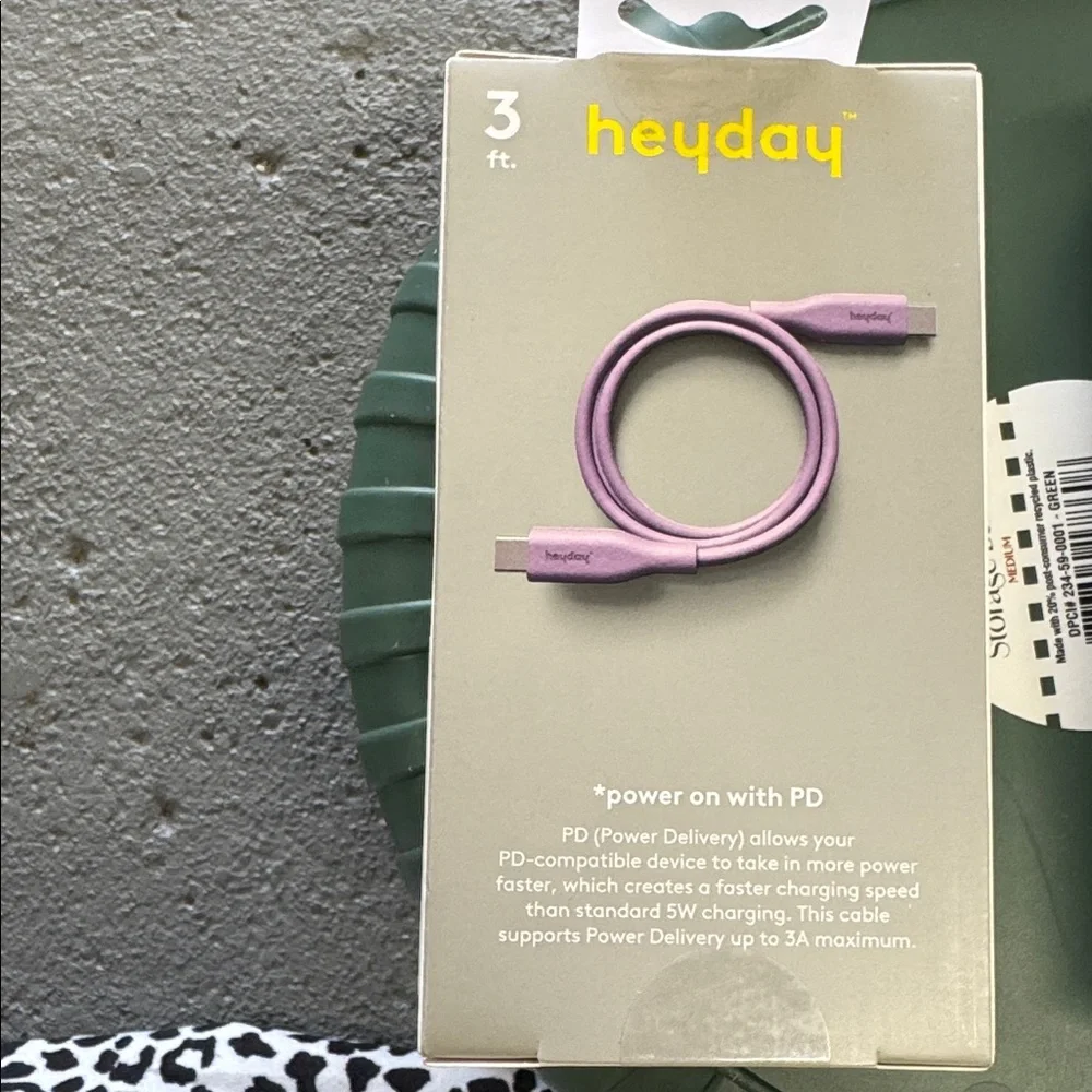NWT bundle of 2 Heyday Lavender USB-C to USB-C Charging Cable